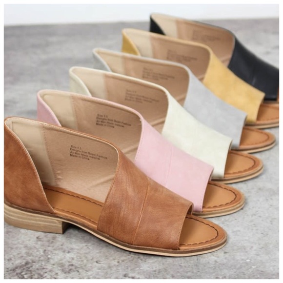 SALE✨New blush peep-toe vegan leather shank flat - Picture 6 of 7